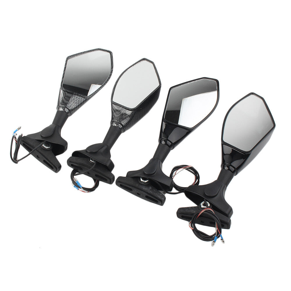 Rearview Mirrors W/LED Turn Signal Fit for Honda for Kawasaki for Yamaha YZF R6S Motorcycle