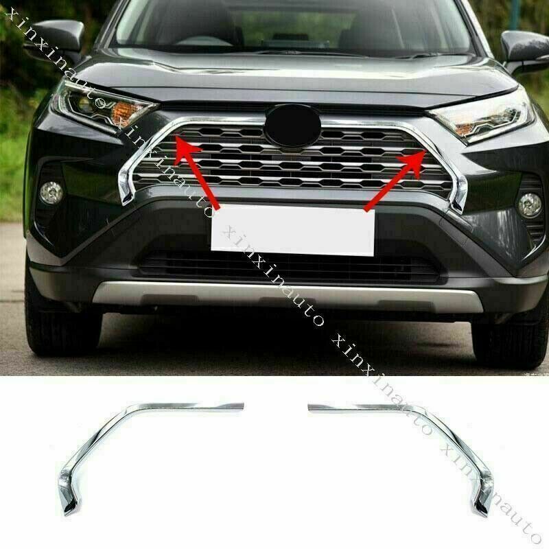 for Toyota RAV4 2019-2022 ABS Chrome Front Grille Grill Strip Molding Cover Trim