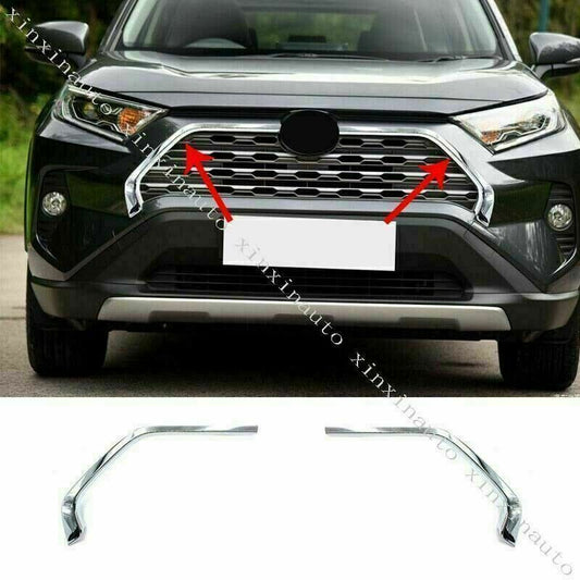 for Toyota RAV4 2019-2022 ABS Chrome Front Grille Grill Strip Molding Cover Trim