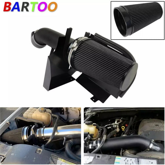 4 Black Cold Air Intake+Heat Shield Kit for GMC /Chevy V8 4.8L/5.3L/6.0L 99-06 Q