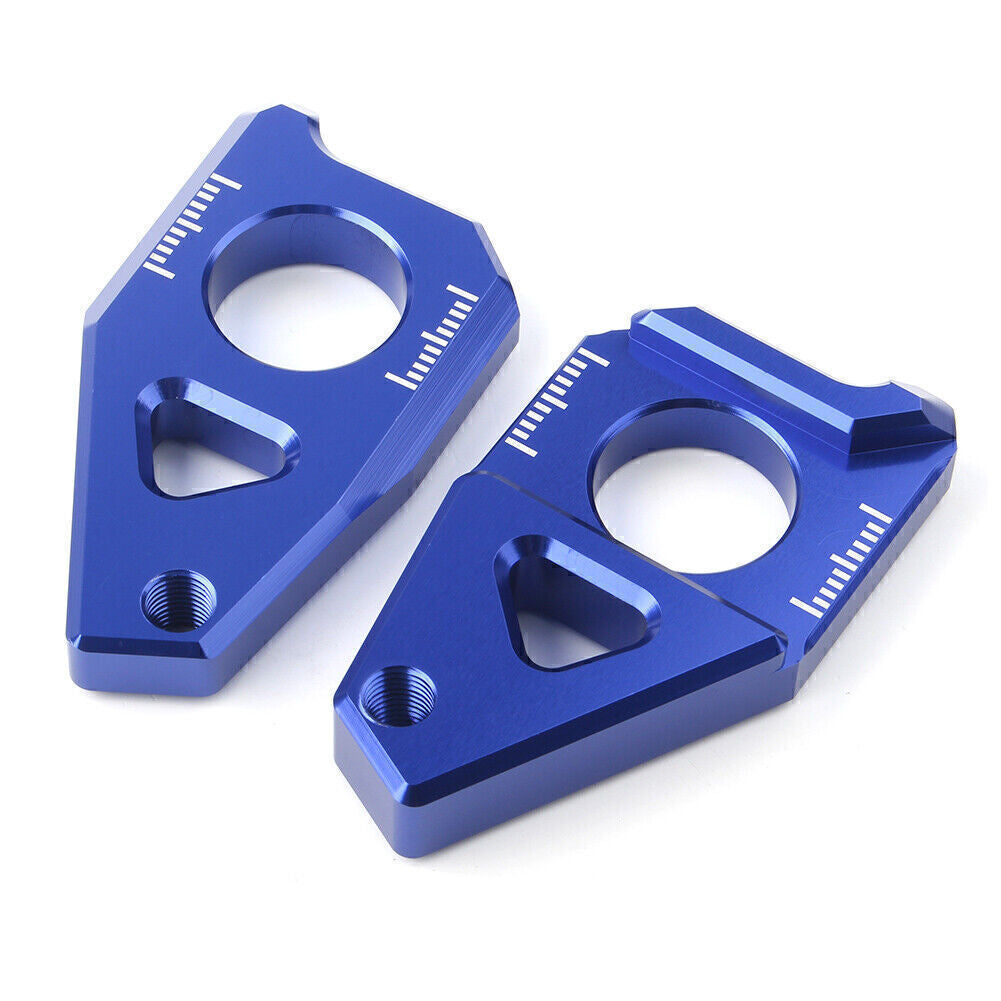 for Yamaha YZF R1 FZ8 FZ1 TMAX 530 Blue Axle Spindle Chain Adjuster Blocks