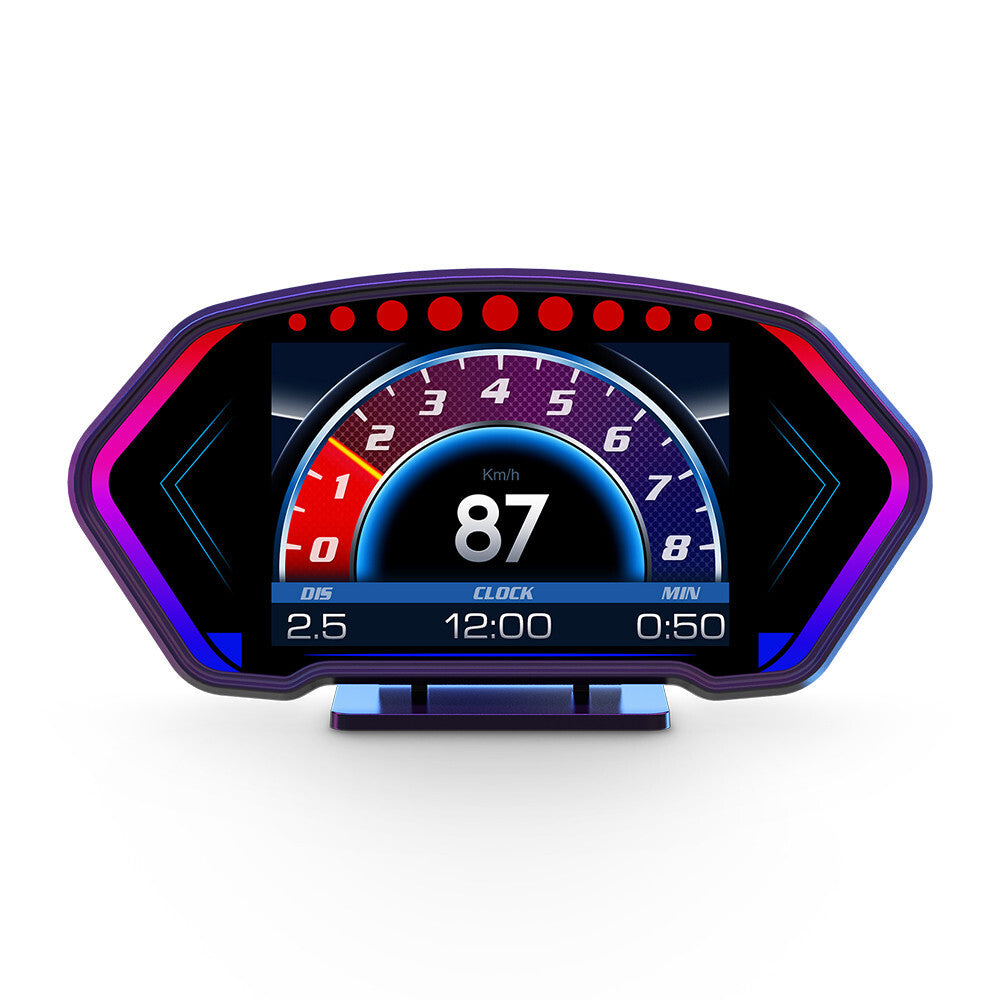 OBD2 GPS HUD Gauge Digital Car Head Up Display Speedometer Turbo RPM Alarm Temp