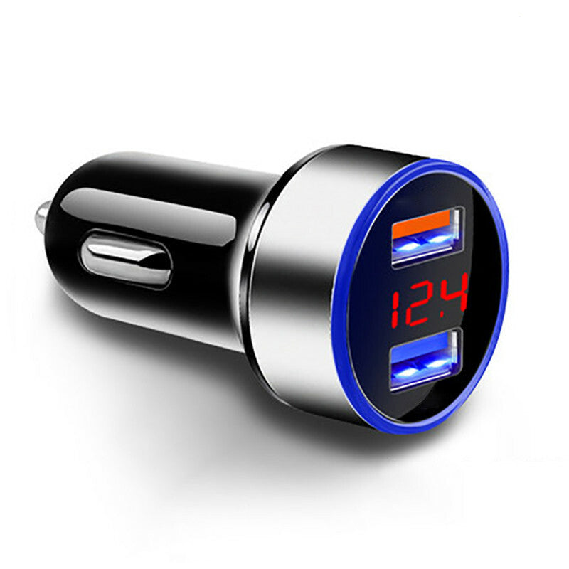 Car Phone for Charger Cigarette Lighter Dual USB Fast Charging Adapter LED Display