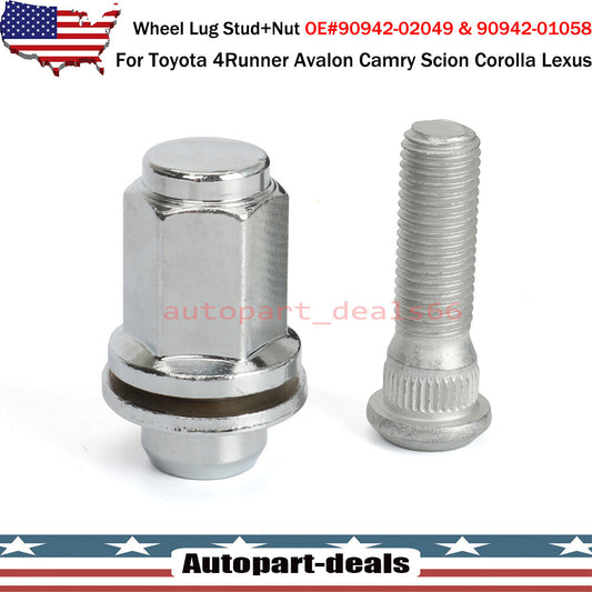 Wheel bolts and nuts for Toyota 4Runner, for Avalon , for Camry , and for Corolla (12x1.5 inch, chrome plated) Q