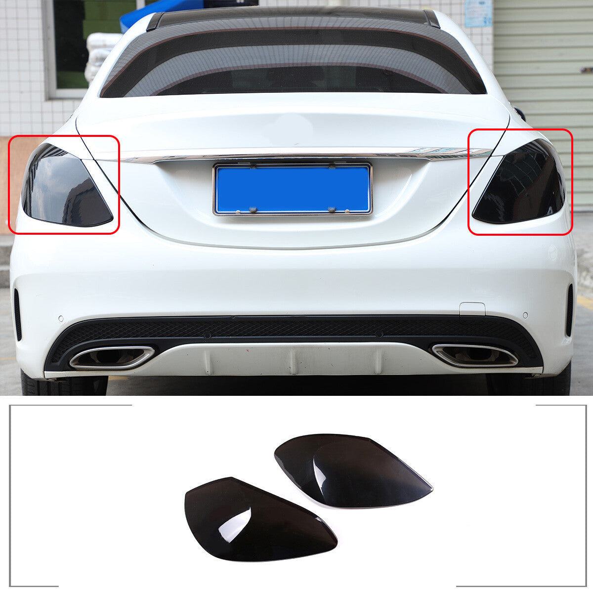 4-Pack ABS Chrome Tail Light Trim Ring for Corvette C6 2005-2013- v