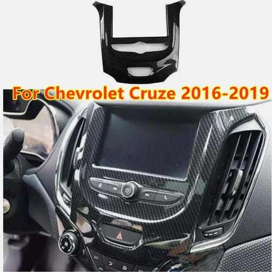 Black Carbon Fiber Central Console Navigation Panel for Chevrolet for Cruze 2016-19 Q