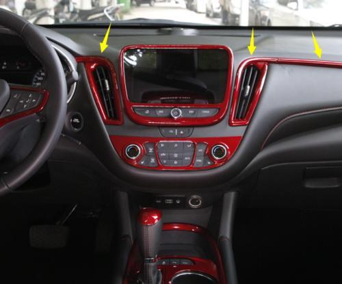 for Chevrolet Malibu 16-22 Paint Red Console Air Outlet Vent +Dashboard Strip