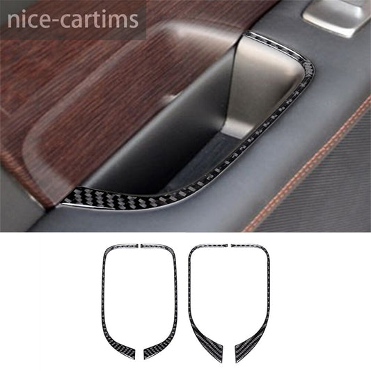 4¡ÁCarbon Fiber Inner Door Armrest Storage Box Panel Trim for Jaguar XF 2009-2011