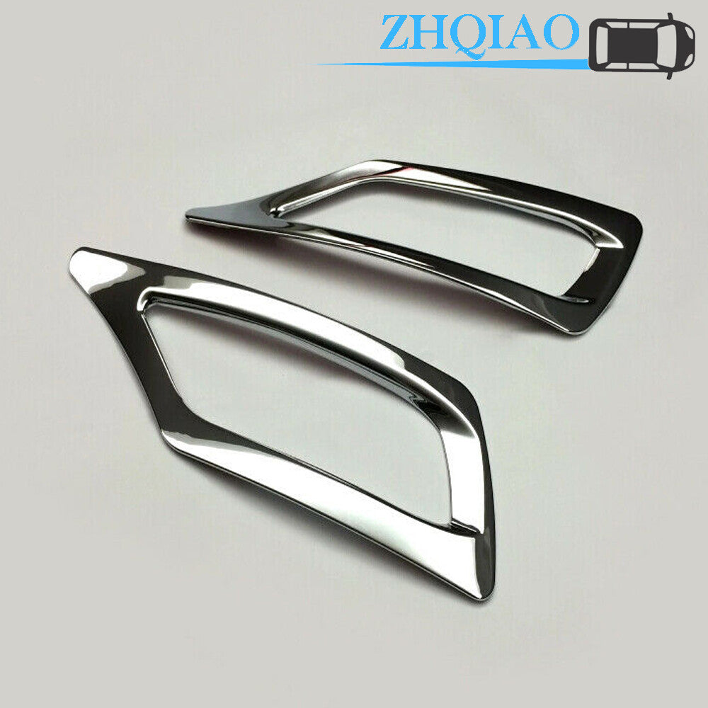 Pair Chrome Rear Bumper Fog Light Lamp Cover Trim Fits for Toyota RAV4 2013 2014 201