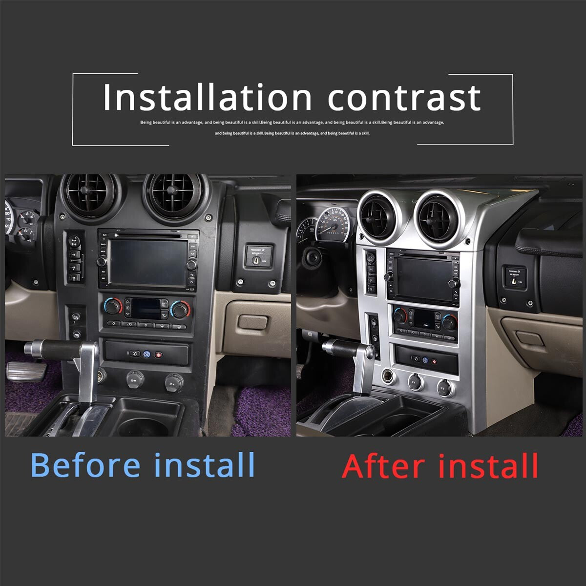 Central control GPS navigation panel decorative cover for Hummer H2 2003-2007
