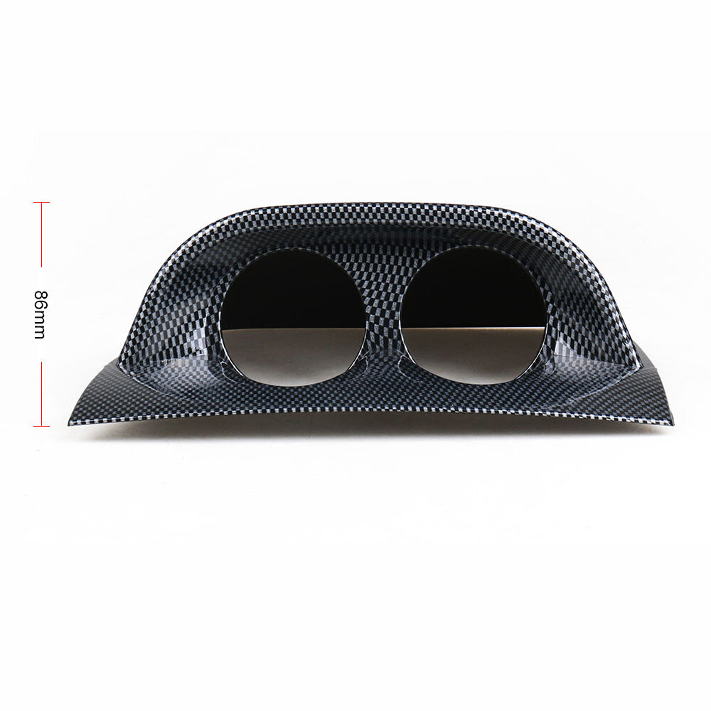 Car Carbon Fiber Look Dash 2 Double Hole Gauge Meter Mount Holder Pod 2 52mm Q