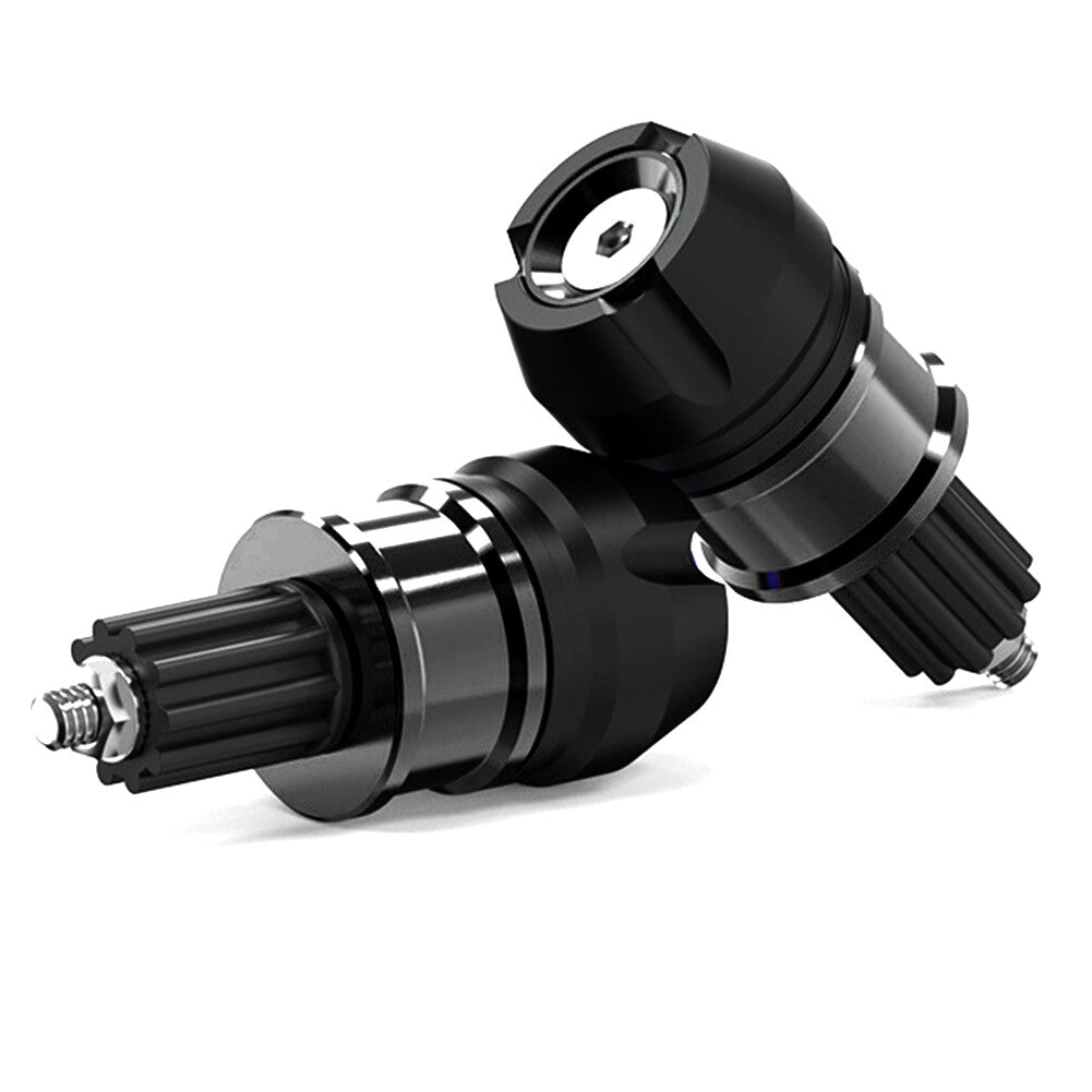 Pair CNC Aluminum Motorcycle ATVs Handlebar Grips Bar End Cap Plugs Slider Black Q