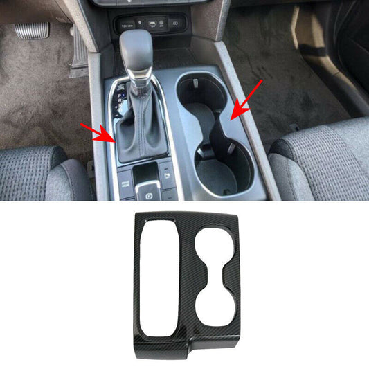 for Hyundai Santa Fe 2019-2021 Carbon Fiber Look Gear Shift Box Panel Cover Trim