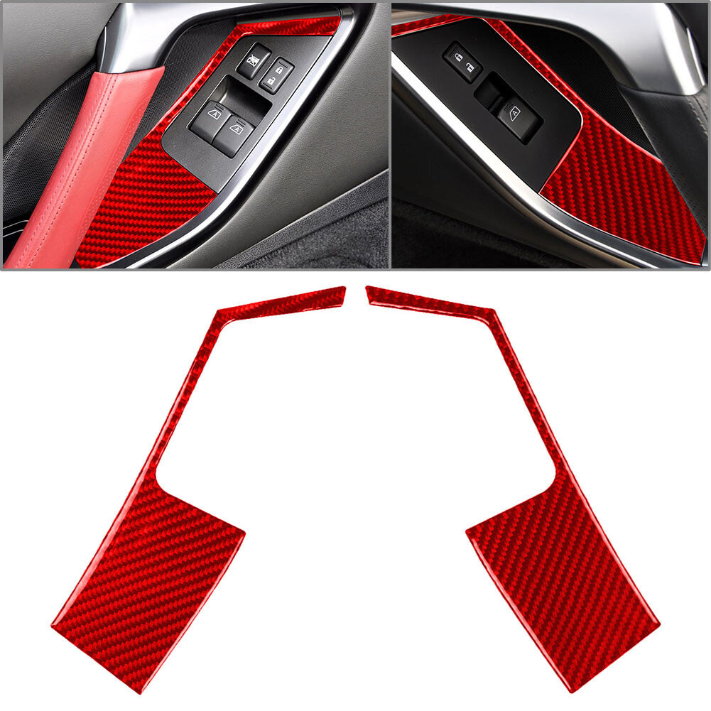 Fit for Nissan GTR R35 08-16 2¢ªInner Door Window Lift Switch Button Panel Cover Trim