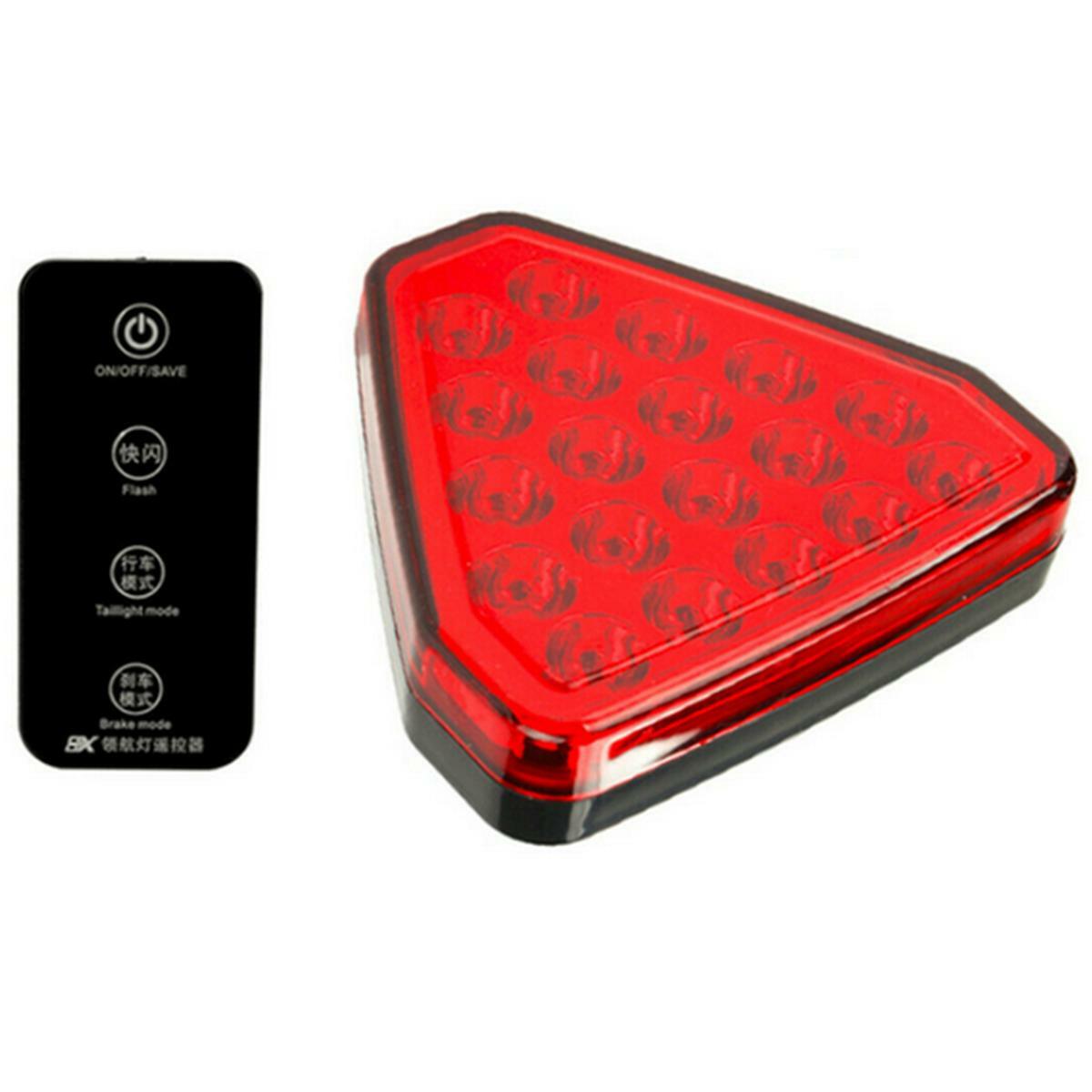 LED remote control car rear third brake light warning taillight ABS triangle red - n