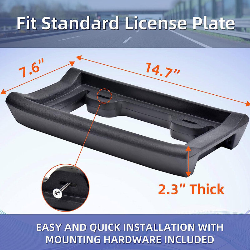 License plate bumper protector with screws and 2.3-inch thick protective rubber kit - n