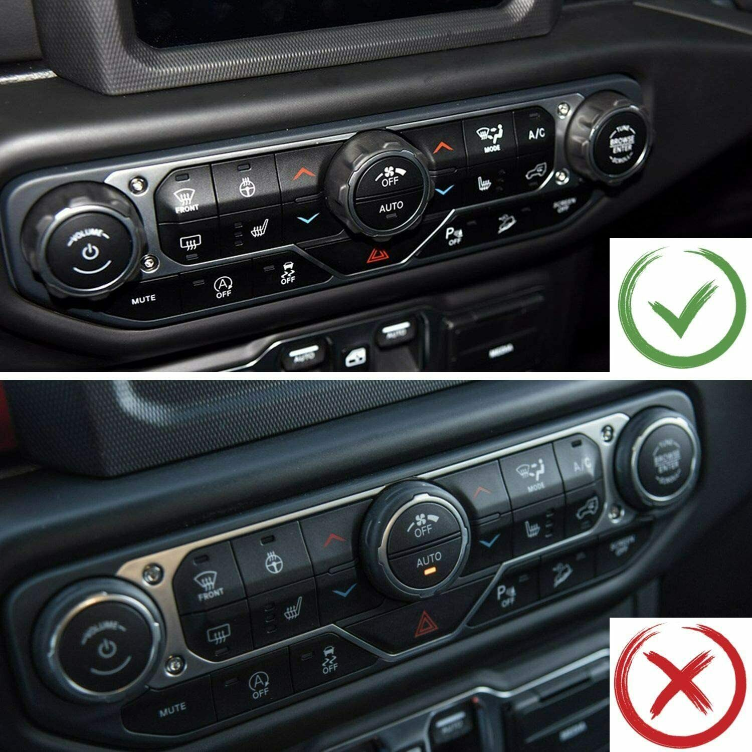Aluminum A/C Switch Button Cover Trim for Jeep for Wrangler JL, JT 18+ Accessories