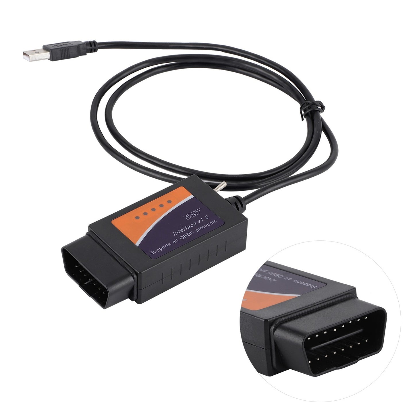 OBD2 Diagnostic Connector Cable USB Interface Car Fault Checking Tool For Q