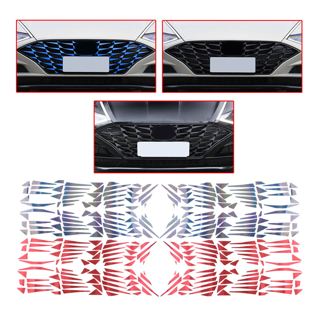 Front Bumper Grille Sequin Sticker Cover Fit for Hyundai Sonata DN8 2020 to 21 Q