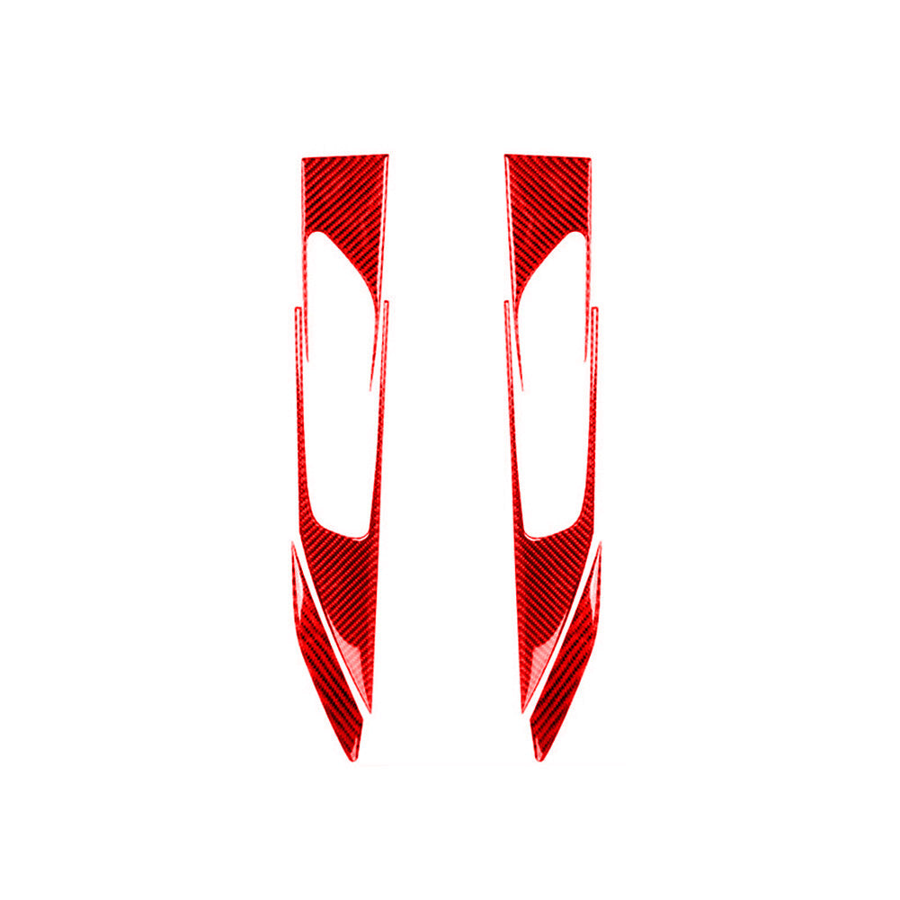 for Audi A4 17-19 Red Carbon Fiber Outer Door Handrail Panel Cover Trim Sticker v
