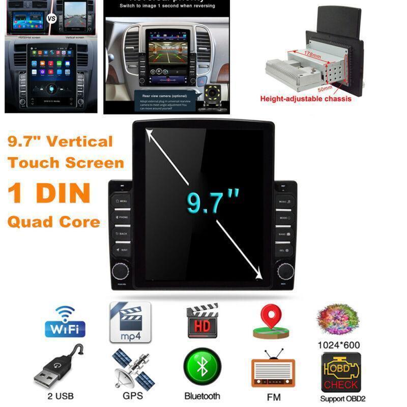 9.7 Vertical Touch Screen 1DIN Android Car Stereo FM GPS Navigation WIFI Player