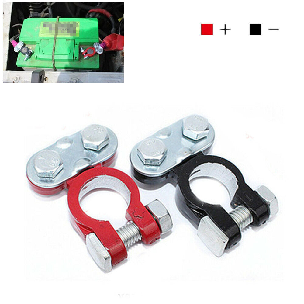Negative and positive automotive battery cable terminal top post connector clamp kit - n