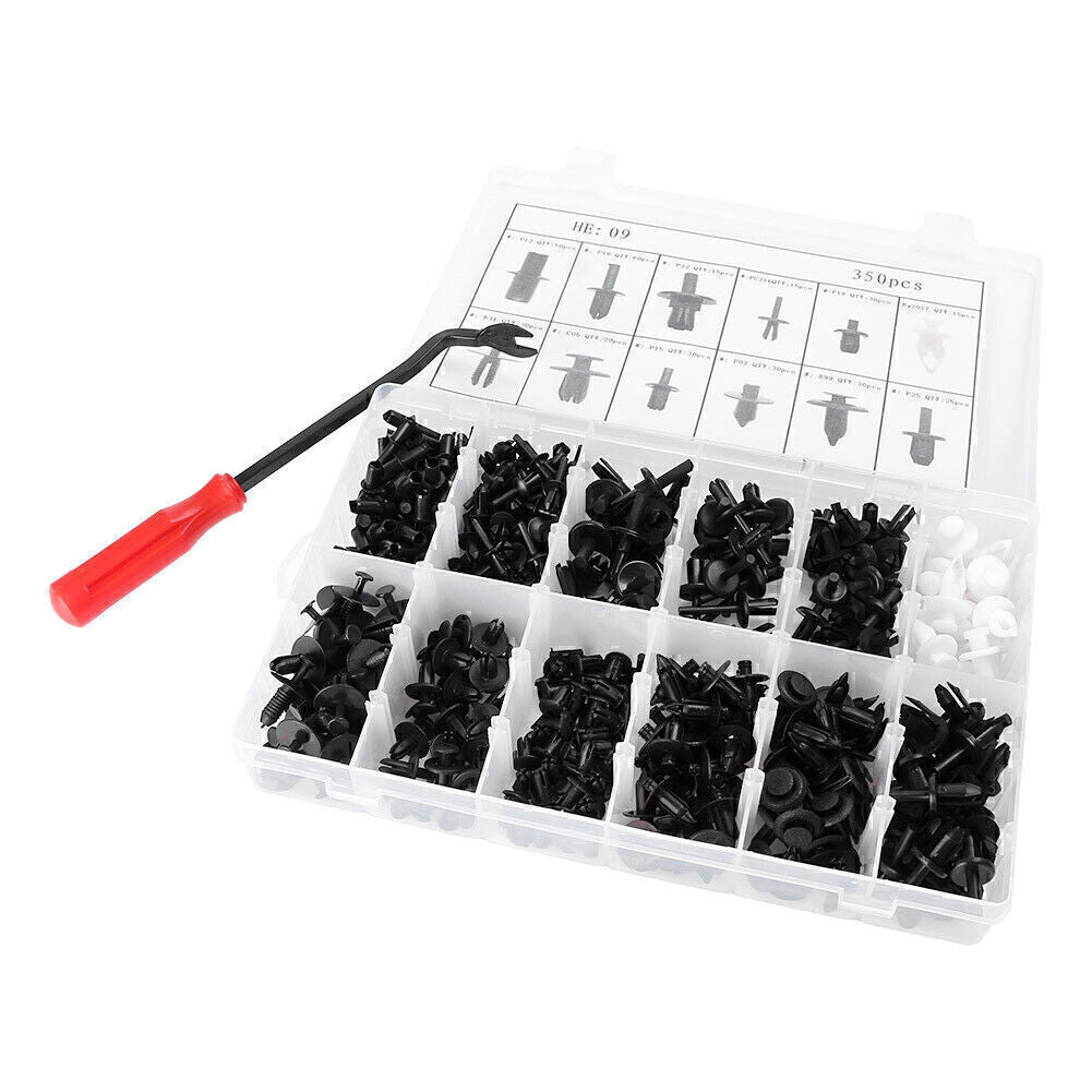 Car Plastic Push Pin Screwdriver Rivet Fasteners Trim Moulding Clip Kit 350Pcs Q