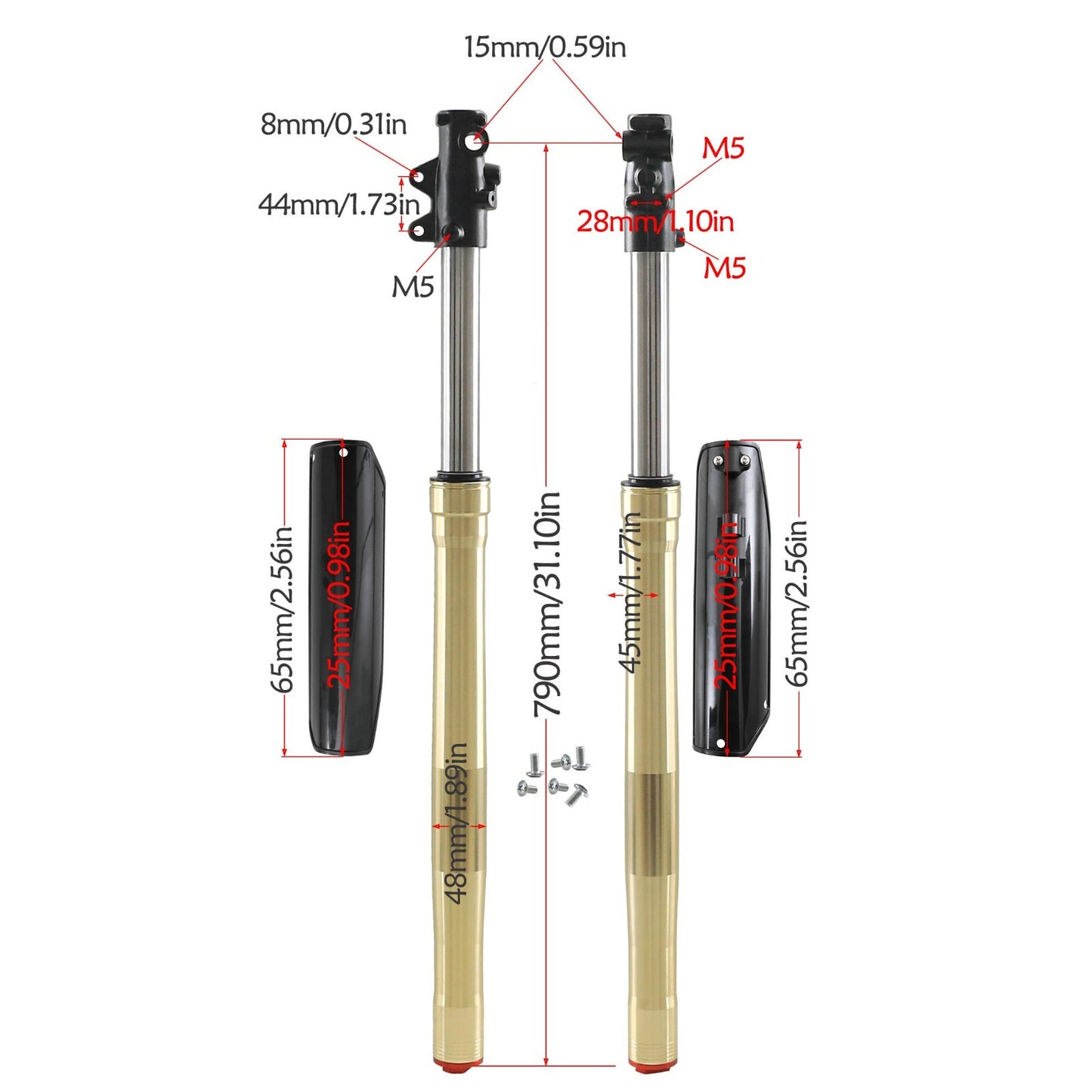 45/48 mm 31-inch Shock Dirt Pit forts suitable for 125cc, 140cc, 150cc, and 250cc bicycles. (Taotao brand)
