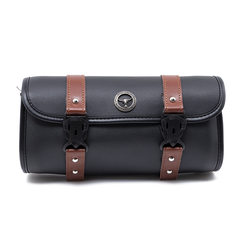 New Motorcycle PU Leather Handlebar Front Fork Tool Bag Storage Pouch Basket Q