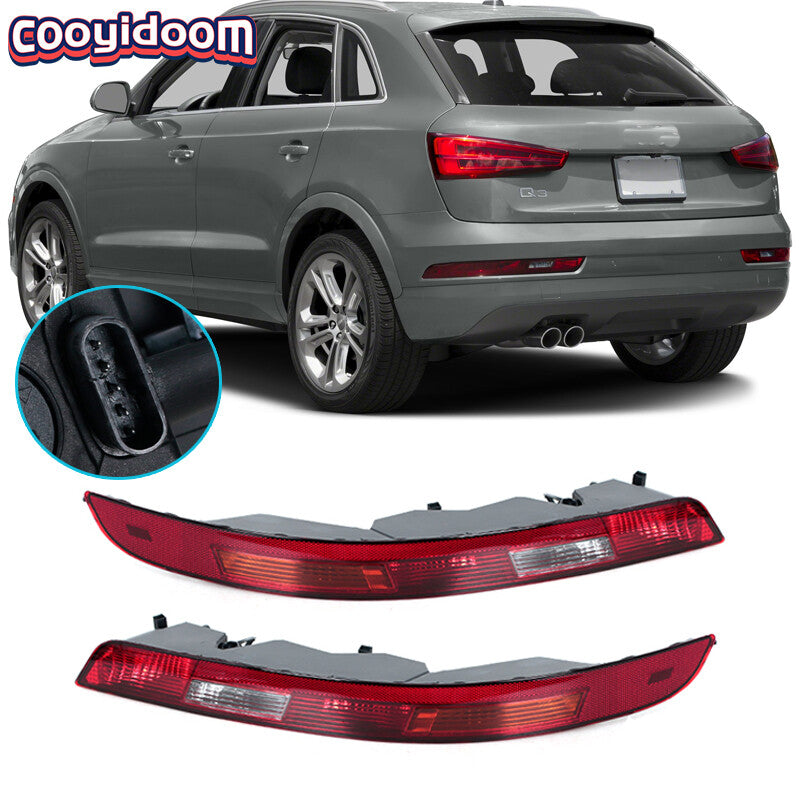 2X for Audi Q3 2016-2018 Car Rear Bumper Brake Light Tail Warming
