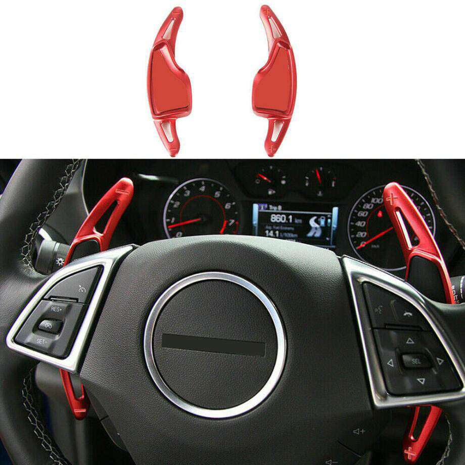 For Camaro 2017-2021 Red Car Steering Wheel Shift Paddle Lever Shifter v
