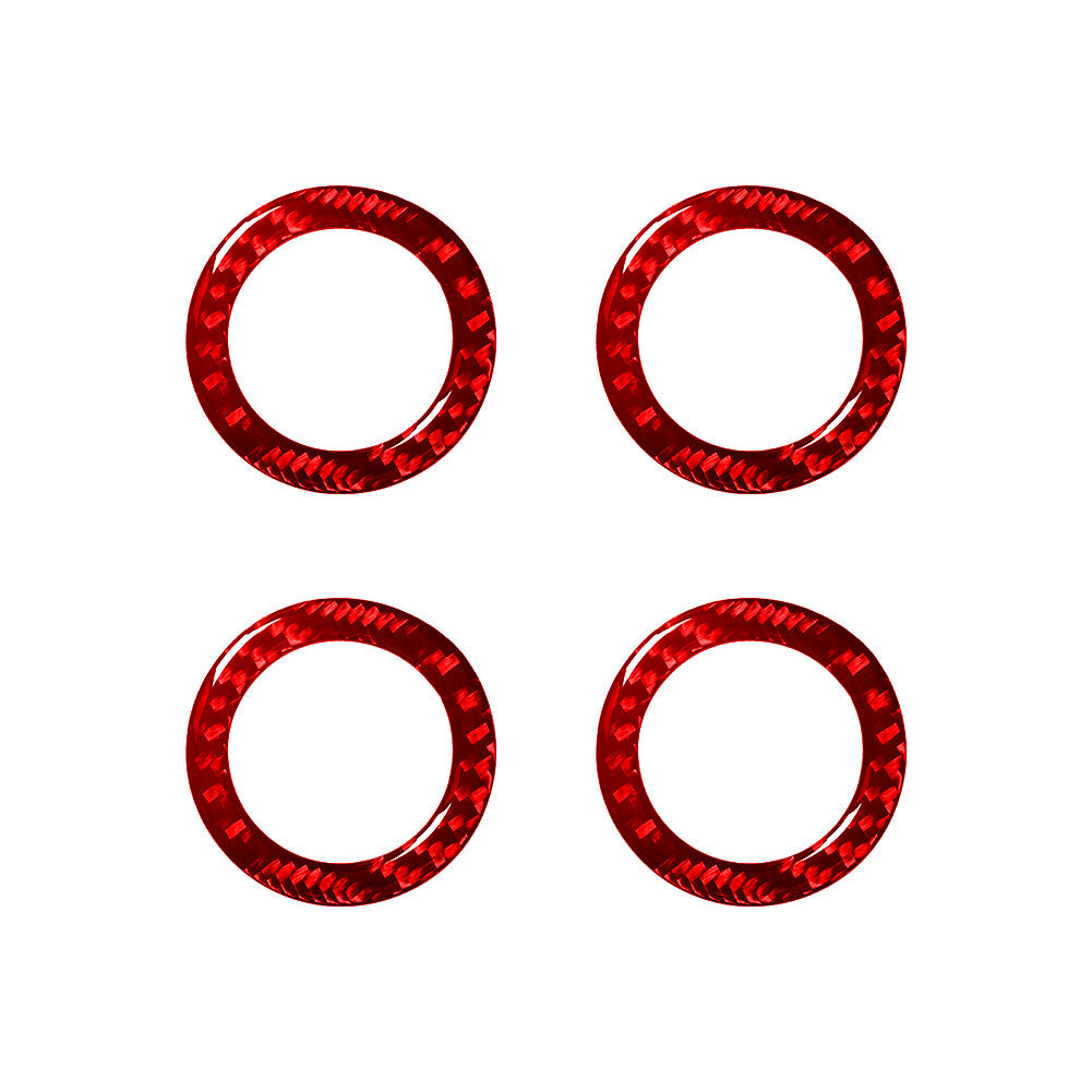 2X Red Carbon Fiber for Seat Handle Outer Frame Cover Trim For Ranger 2019-2022 v