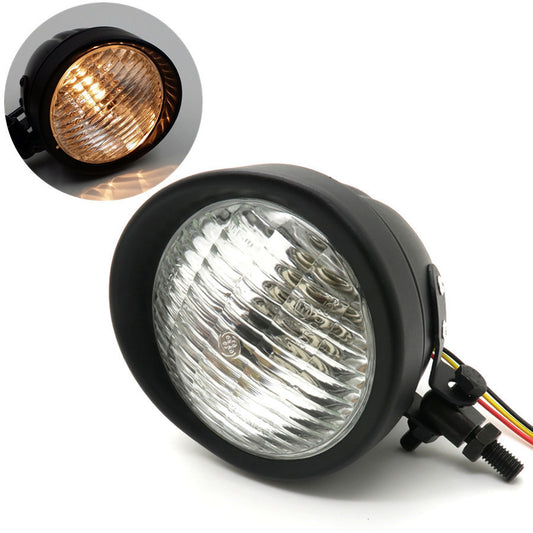Black Clear Lens Metal Retro Front Headlight for Harley Cafe Racer Bobber Custom Q