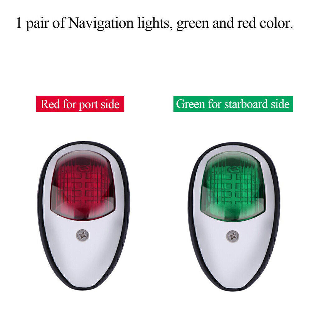 2-piece waterproof 12V LED navigation light for marine and yacht use - n
