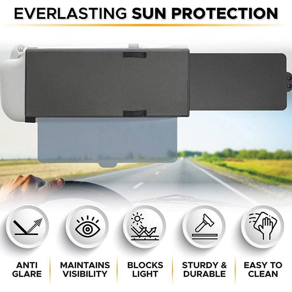 Black Anti Glare Windshield Car Visor Extender SunShade Blocker Accessories New n