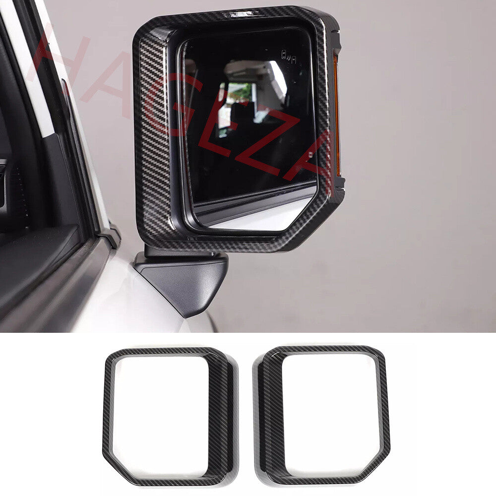 Carbon ABS Rearview Mirror Rain Eyebrow Trim For Toyot@ for Land Cruiser LC250 2024+