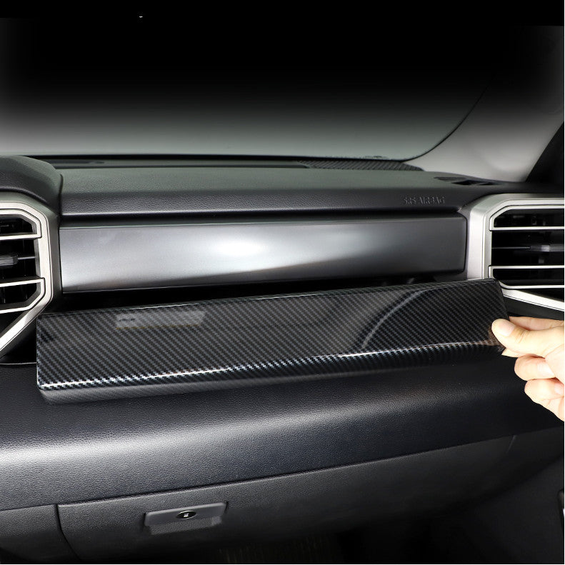 for Toyota Tundra 22-2024 ABS Carbon Fiber Dashboard Console Strip Cover Trim 3X