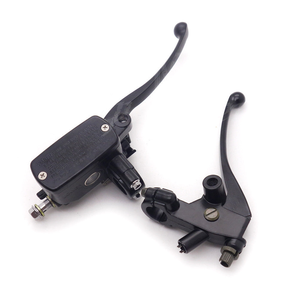 Motorycycle Black 7/8 Handlebar Control Reservoir 14mm Bore Brake Clutch Levers Q