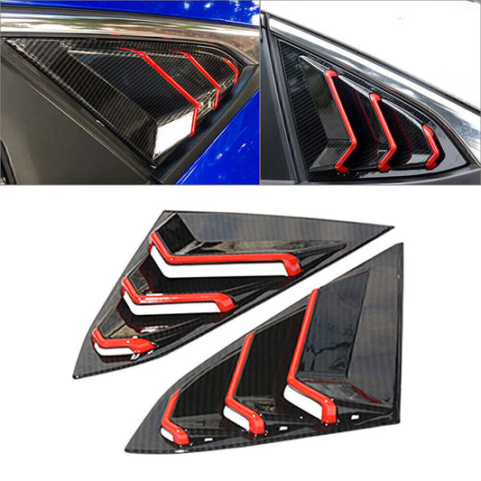 Car Side Air Vent Carbon fiber Red Window Louver Cover for Honda for Civic 2016-2020 Q