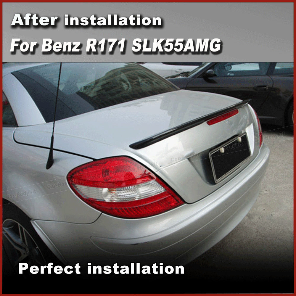 Fit for Mercedes-Benz R171 SLK55 AMG 2005-2011 Gray Rear Trunk Wing Spoiler Lip