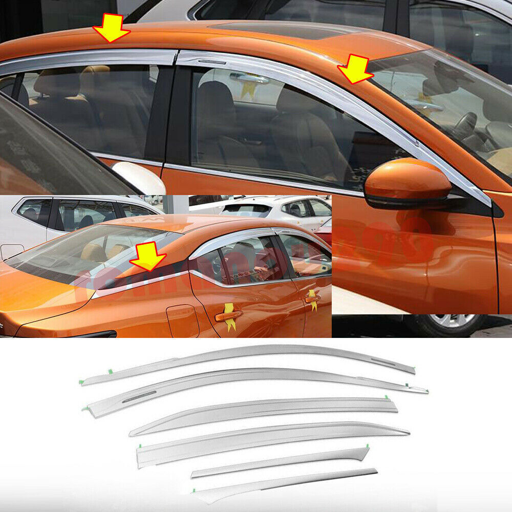 for Nissan Sentra 2020-2023 silver Window Visors Rain Sun Guard Vent Deflectors