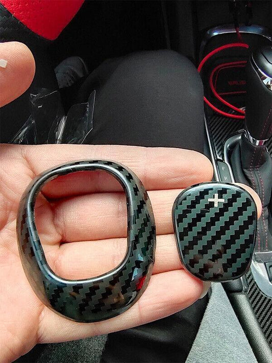 Steel Carbon Fiber Console Gear Shift Knob Cover for Chevrolet Car Malibu 16-22