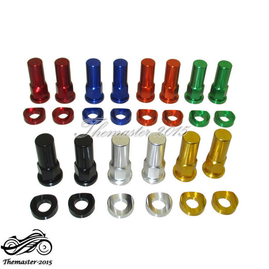 Pair of CNC Wheel Tire Rim Lock Nut Covers Washers For Pit MX Dirt Bike Off Road Q