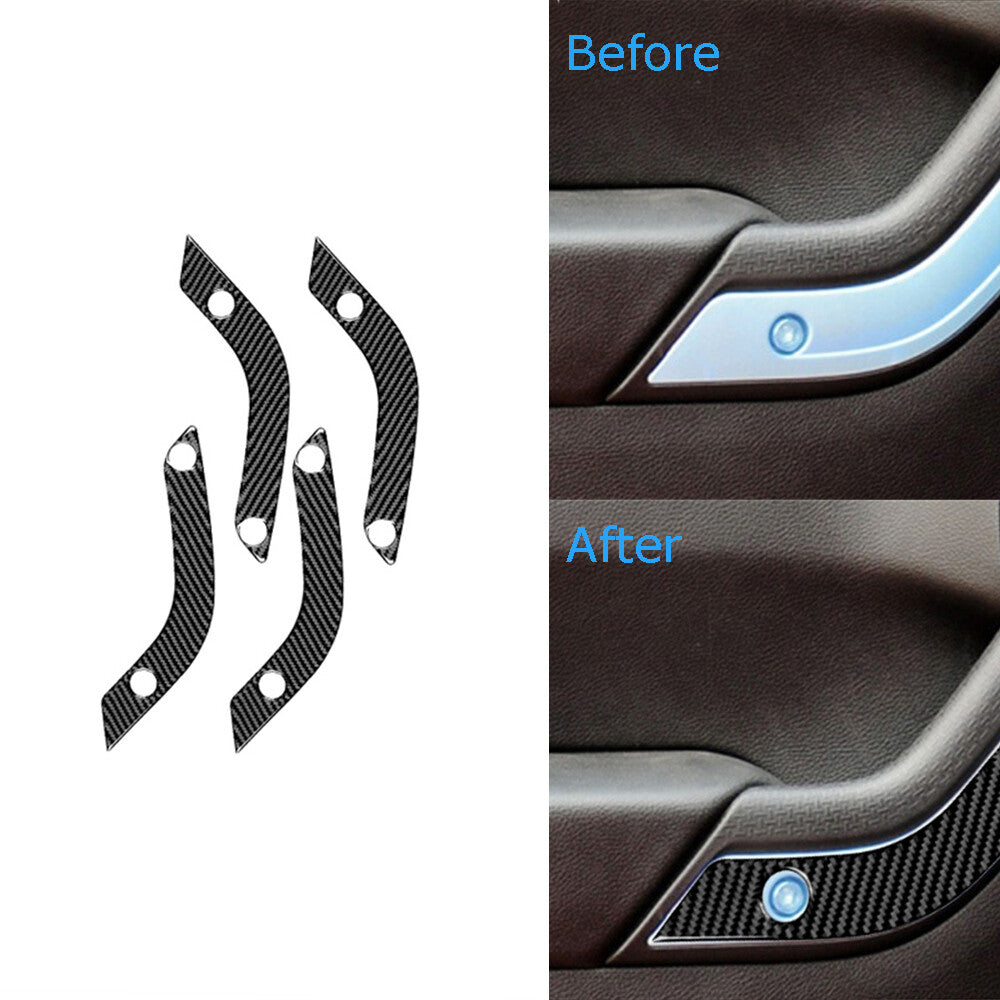 6Pcs Carbon Fiber Center Gear Shift Panel Cover Trim For 718 2016-2022 v