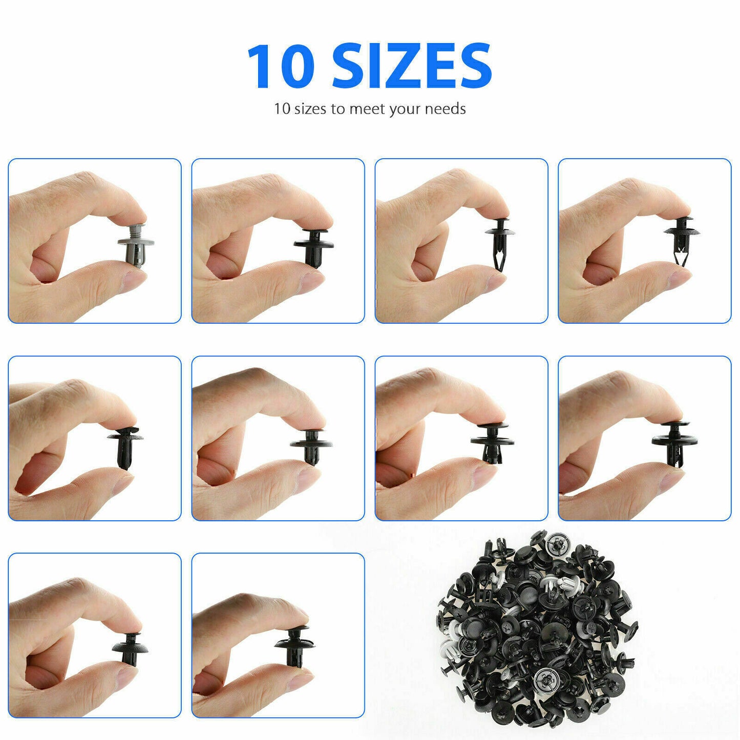 100PCS Fender Clips Trim Car Push Pin Rivet Bumper Fastener Retainer 9 8 7 6mm