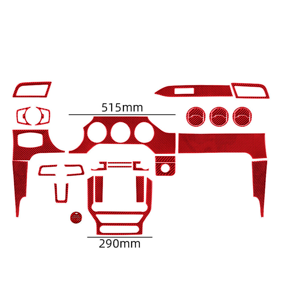 32Pcs Red Carbon Fiber Full Interior Kit Cover Trim  for ford  for Mustang 2015-2019