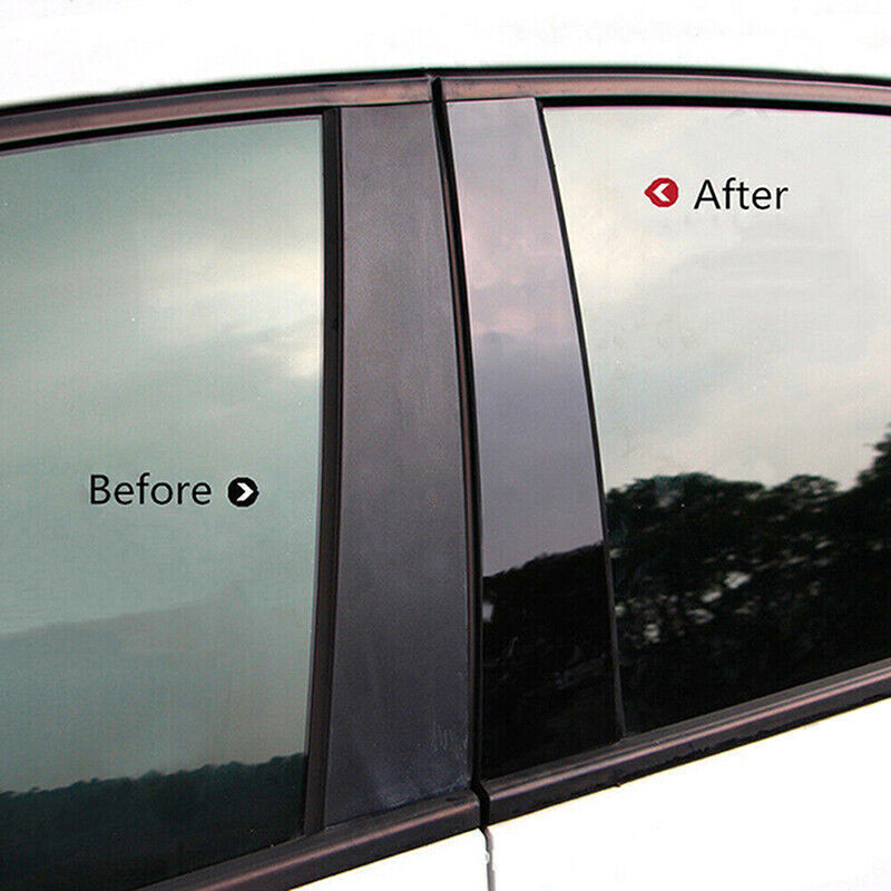 Piano Black Look Pillar Posts Door Window Strip Trim for Renault for Kadjar 2015-18