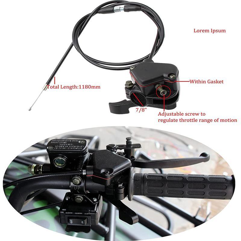 7/8-inch thumb throttle cable accelerator control handle assembly all-terrain vehicle four-kart - n