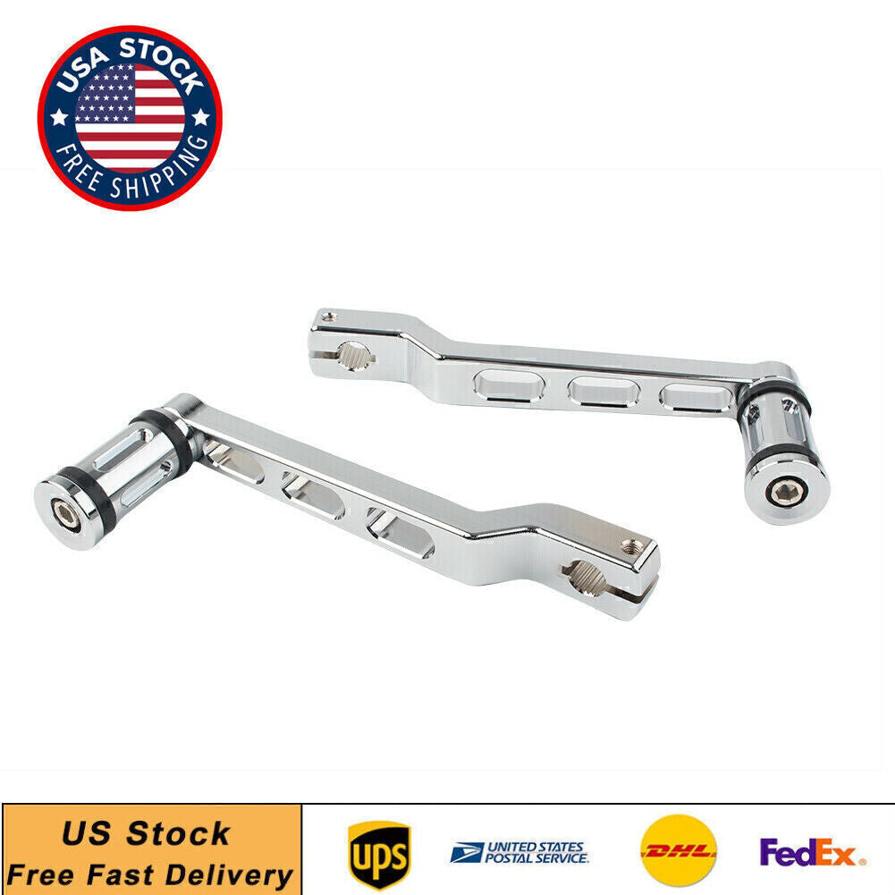Chrome Arm Heelshift Toe levers w/Shifter Pegs CNC Fit for Harley Touring Road King