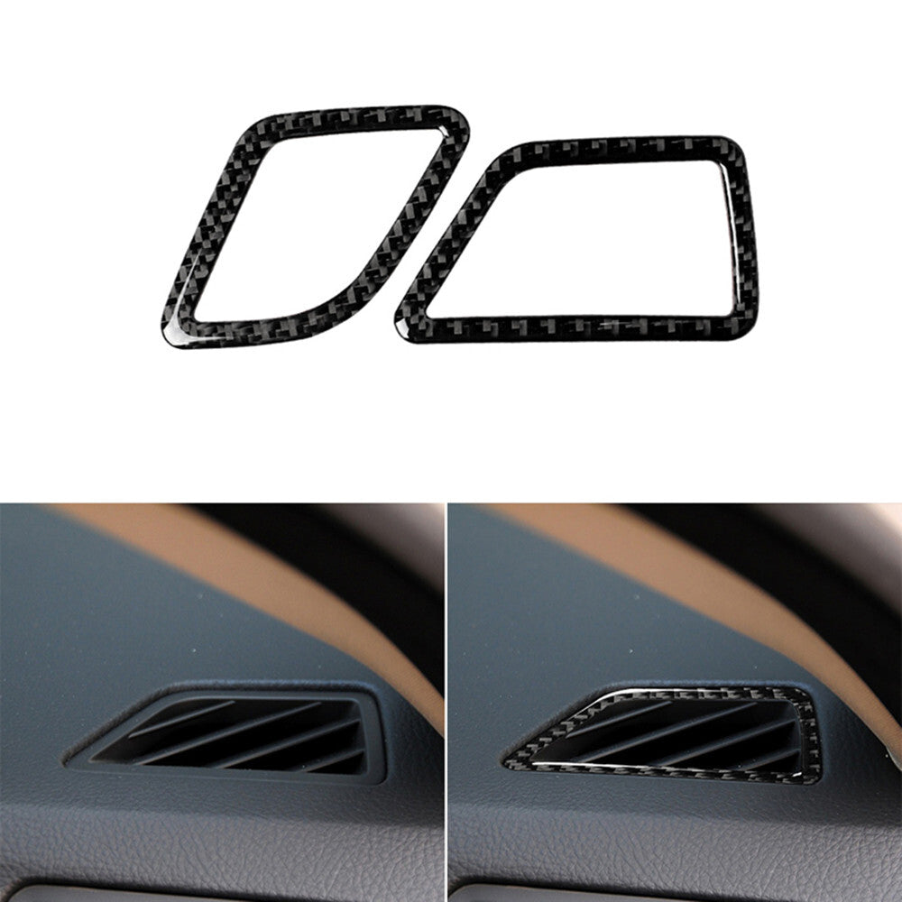 Carbon Fiber Dashboard Air Vent Outlet Cover Trim for BMW 5 Series F10 2011-2017
